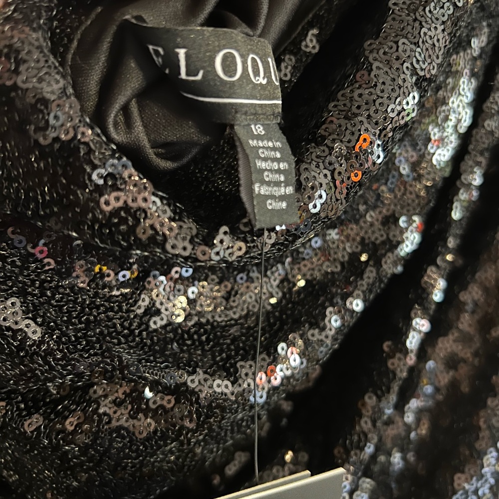 NWT Eloquii Black Sequin Cowl Back Dress Size 18 - Picture 11 of 13
